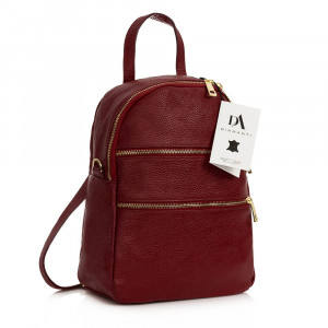 Rucsac dama din piele naturala DiAmanti Sarche Rosso Scuro